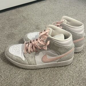 Pink and grey nike air Jordan’s